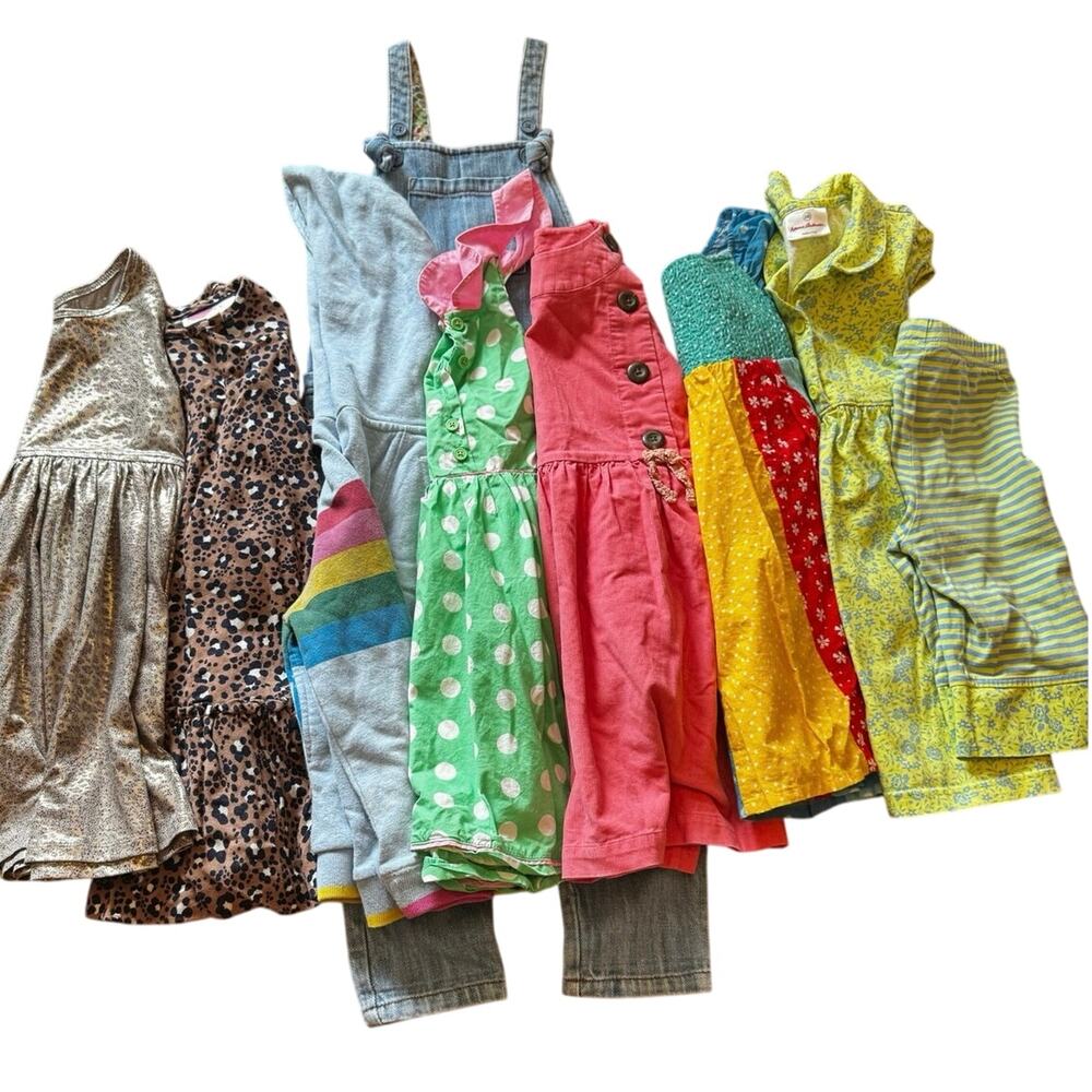 Mini Boden Frugi Hanna Andersson Girls Dress Bundle Pink Chicken Size 4/5